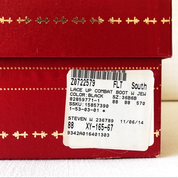 Rene Caovilla Embellished Lace Up Combat Boot - Picture 9 of 10